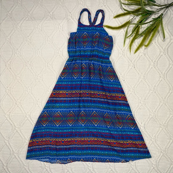 Sally Miller Other - Sally Miller Sleeveless Maxi Girl's Dress Aztec Print Blue L(10-12)